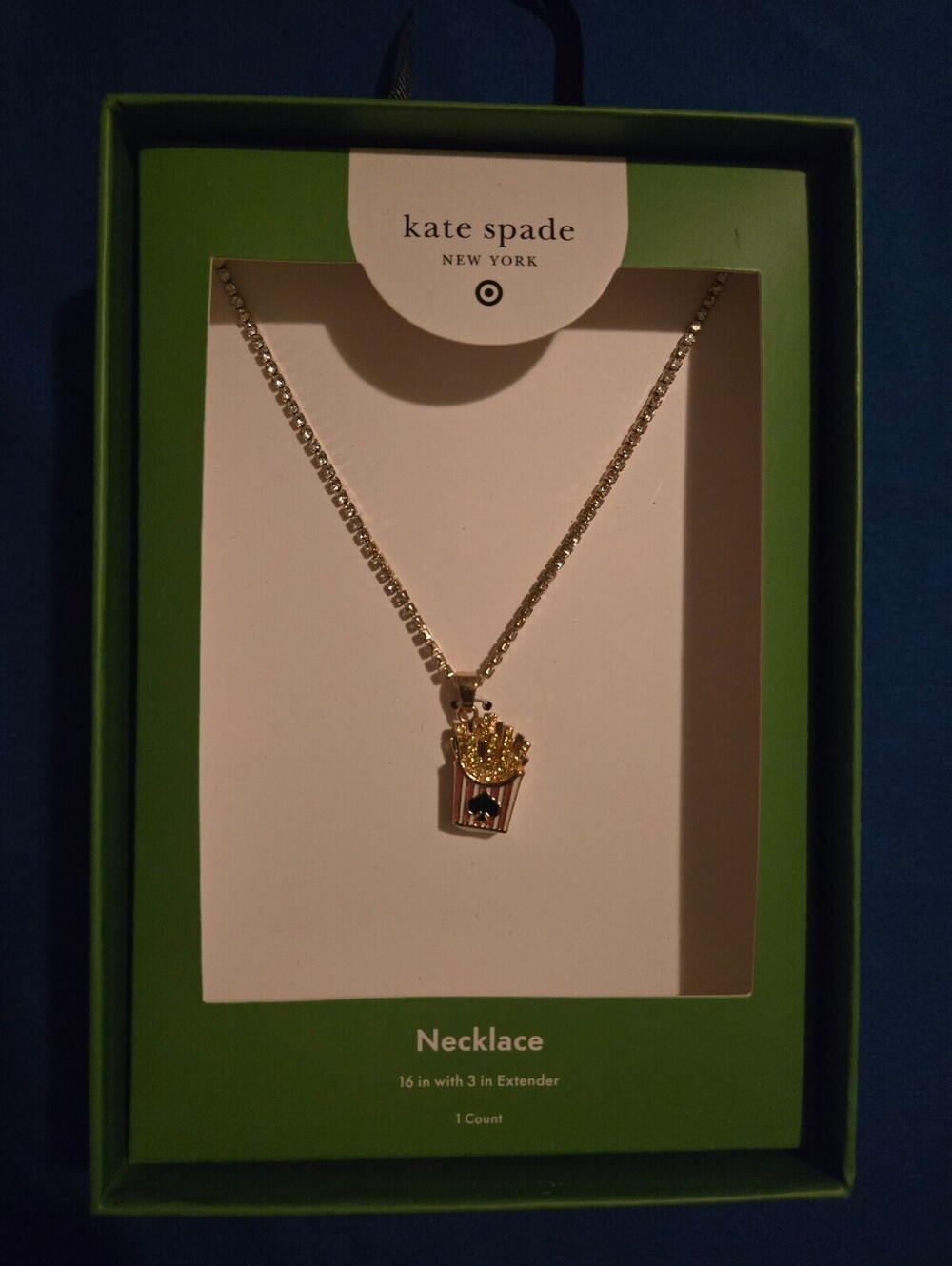 Kate Spade New York Gold Tone Fries Pendant Necklace with Chain